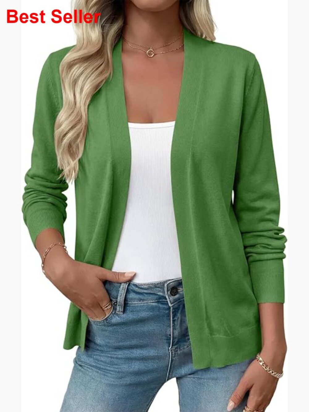 Lightweight Cardigan Sweater Long Sleeve Open Front Shrug